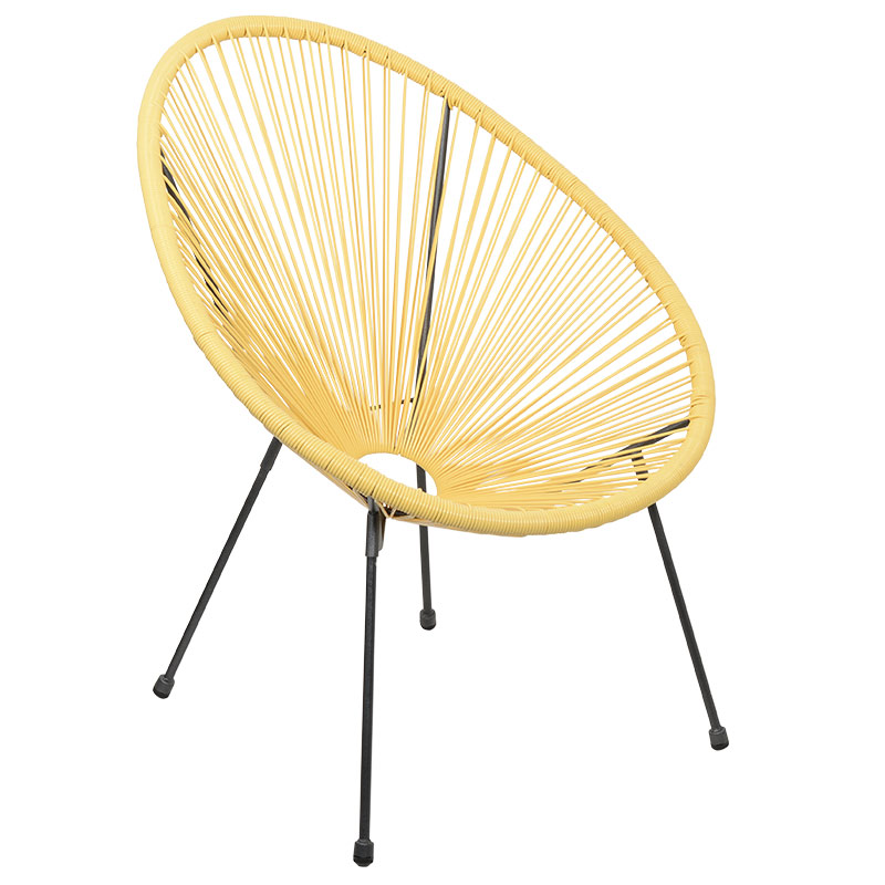 Outdoor Garden Leisure Steel Frame Rattan Bistro Acapulco Chair Egg Shaped Wicker Nest Chairs