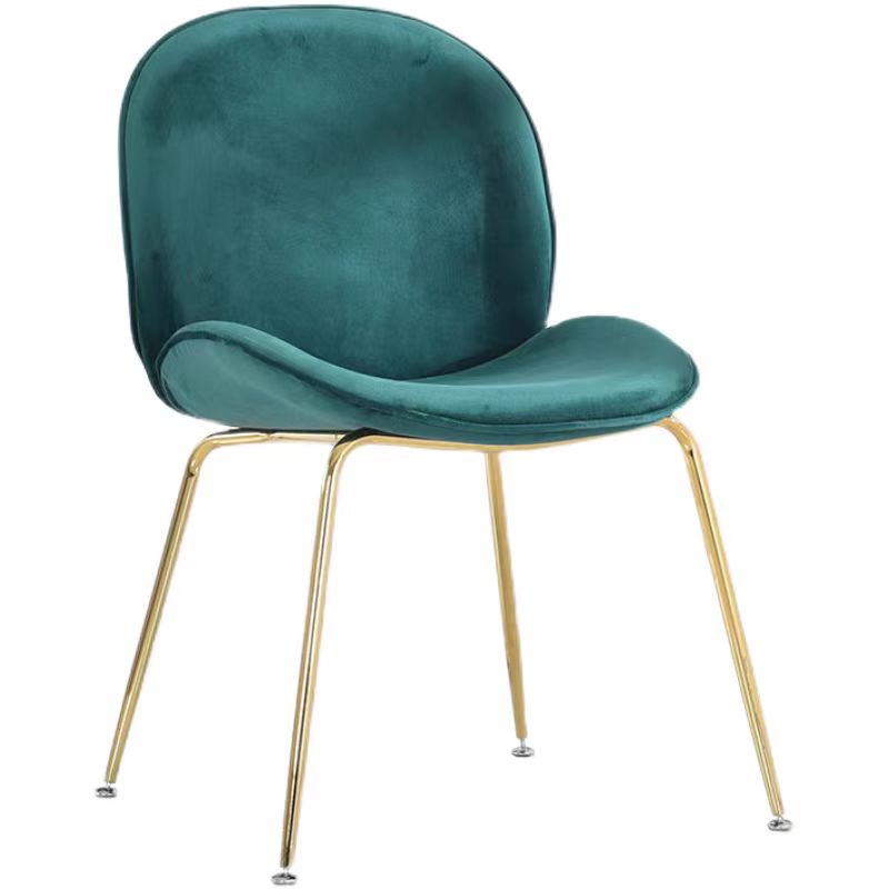  Modern Restaurant Chair Nordic Velvet Armchair Dining Furniture Fabric Dining Chair Wiht Gold Leg