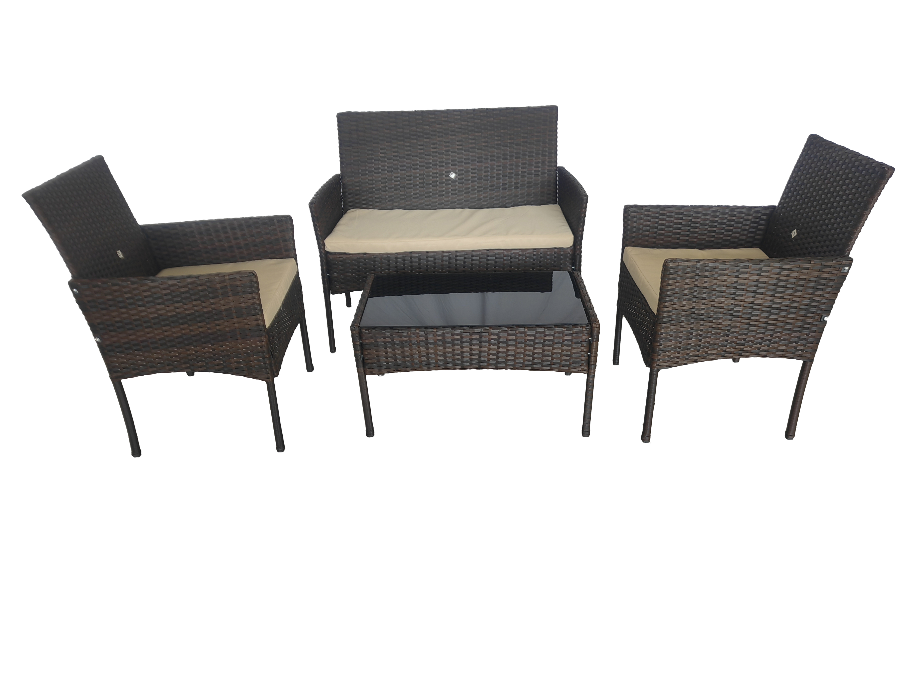 PE Wicker Table and Chair Outdoor Sofa Set Garden Rattan Wicker Table and Chair Set