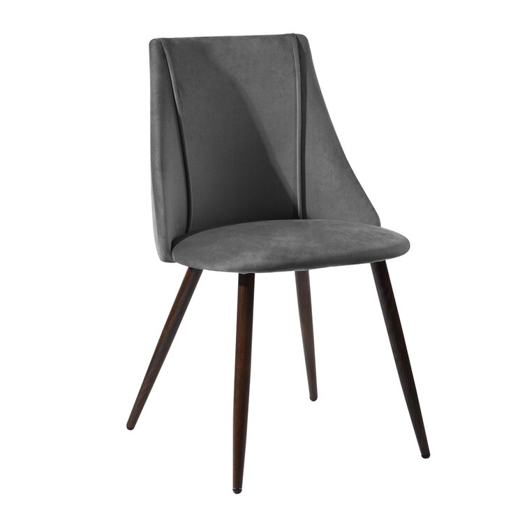 Home Furniture Kitchen Hotel Upholstered Soft High Back Velvet Fabric Dining Chair With Heat Transfer Legs