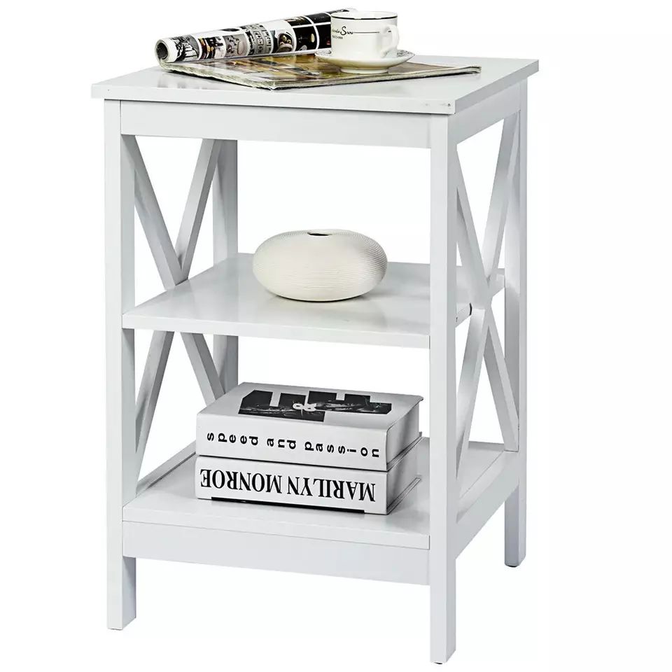 High Quality Nordic Wooden Bedside Table White Nightstand Modern End Side Tables Night Stand