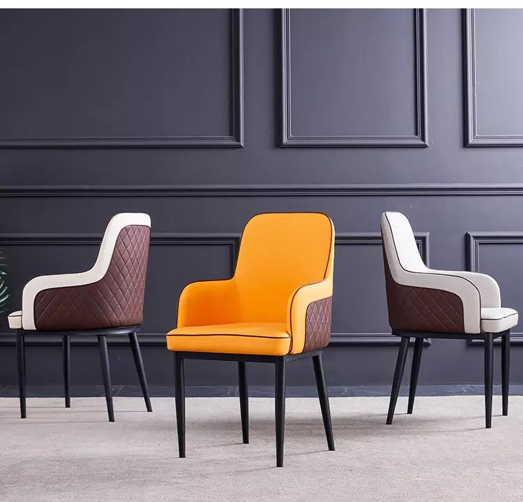 Luxury Contemporary Leather Dinning Solid Wood Chairs Home Modern Pu Leather Dining Chairs
