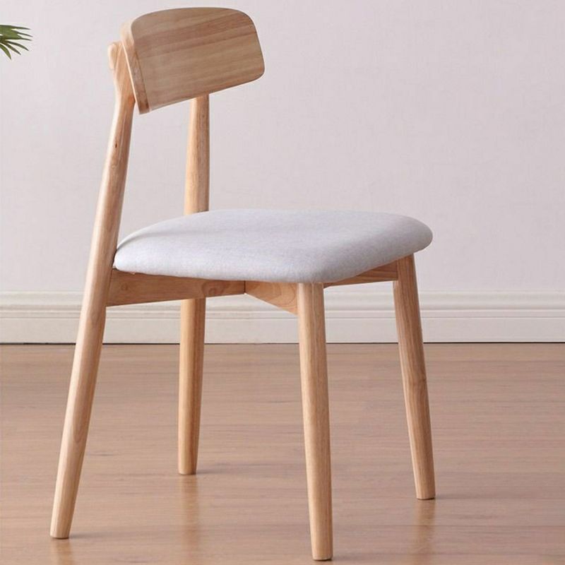 Dining Room Furniture Fabric Covered Upholstered Chairs Wood Dining Chair with Natural Color