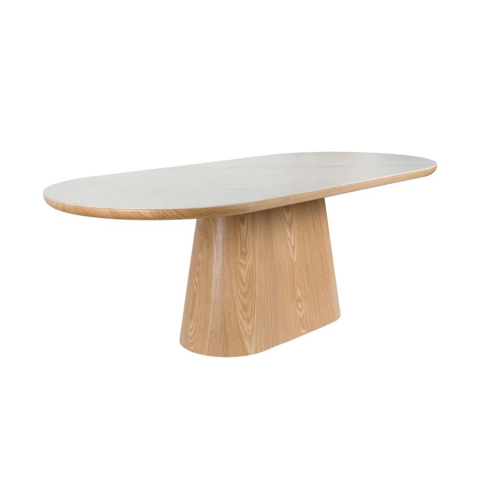 Modern Design Hot Selling Oval Wood Tables MDF Dining Table with Ceramic Top