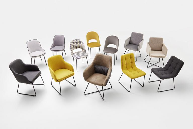 Modern Lounge High Back Dining Chair European Vintage Gray Fabric Dining Chair