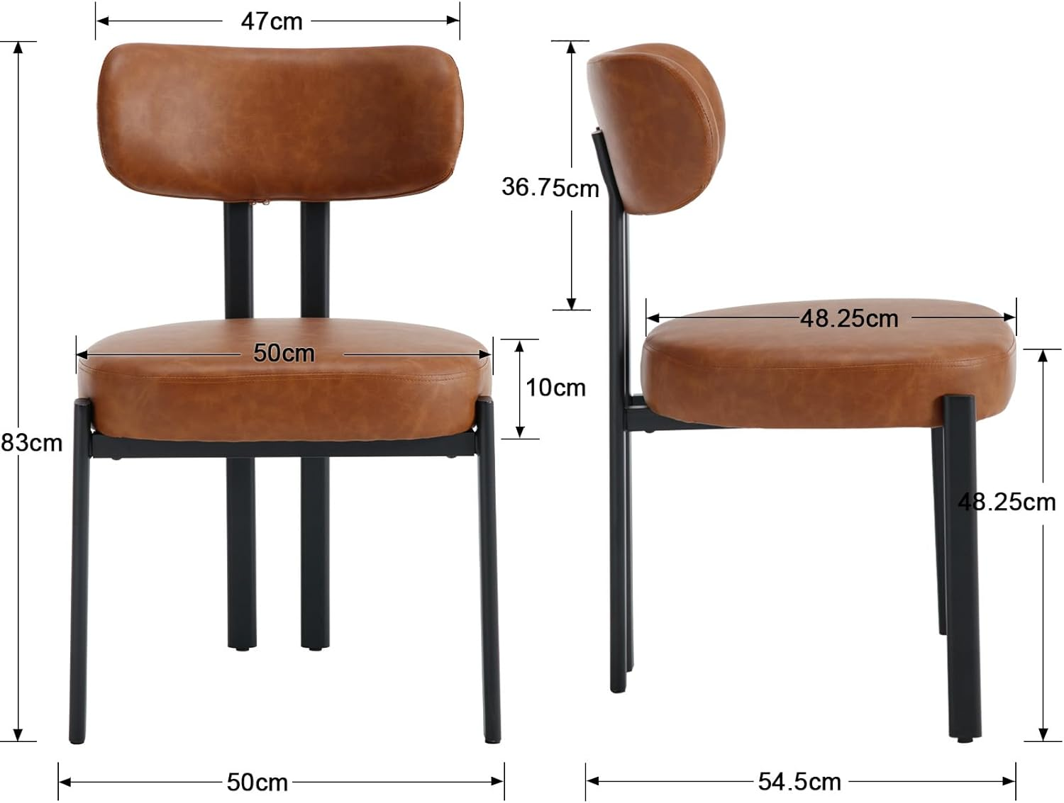 Home Furniture Leather Back Chair With Soft Cushion Kitchen Dining Restaurant Dinner Chair
