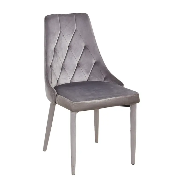 Modern Black Fabric Velvet Interior Decoration Restaurant Dining Chair With Solid Back Foam Cushion Seat