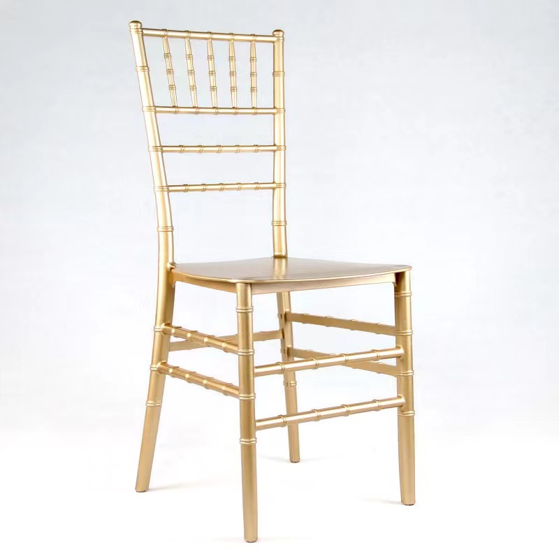  Luxury Modern Gold Painted Plastic Dining Chair High Back Stackable Plastic Chair for Wedding