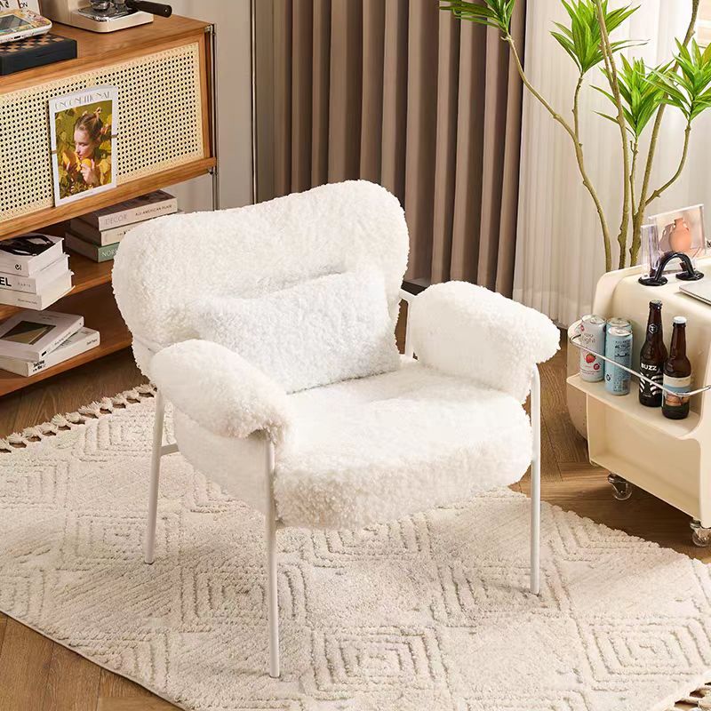 Designer luxury furniture Modern upholstered comfortable living room accent armchair with metal frame