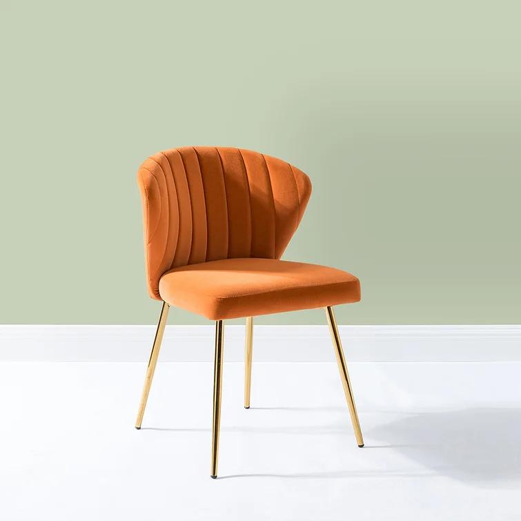Modern Luxury Style Dining Chair Indoor Furniture Velvet Dining Chairs With Gold Legs