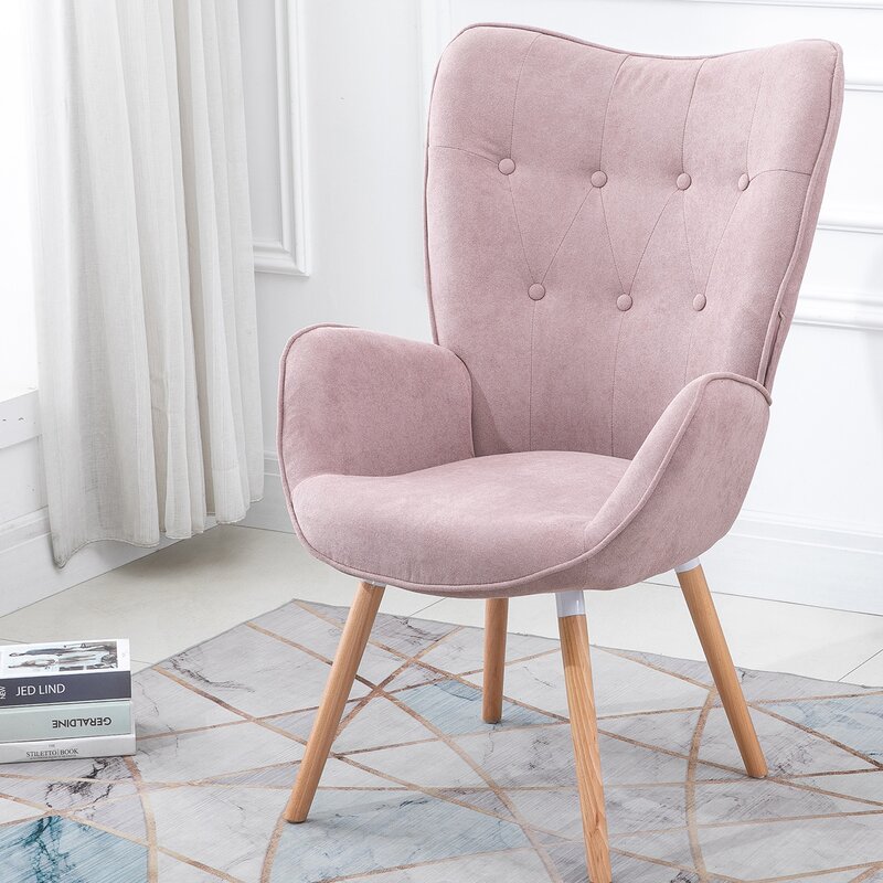 Hot Modern Nordic Style Leisure Time Massage Armchair Wing Backrest Living Room Velvet Chair
