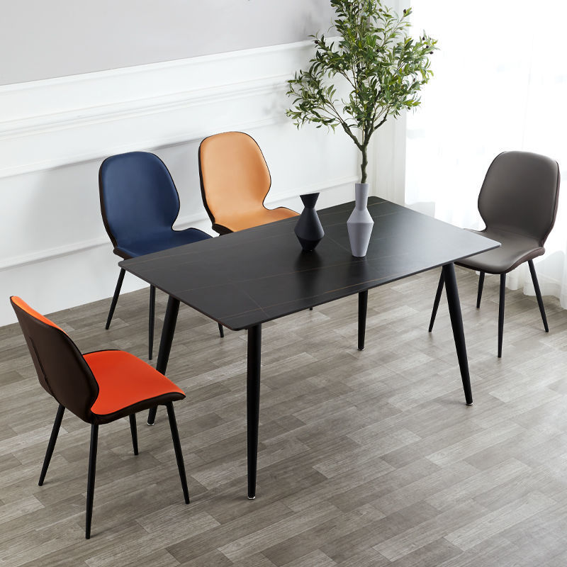 High Quality Home Furniture Dining Room Chairs Modern Leather Metal Legs Dining Chair