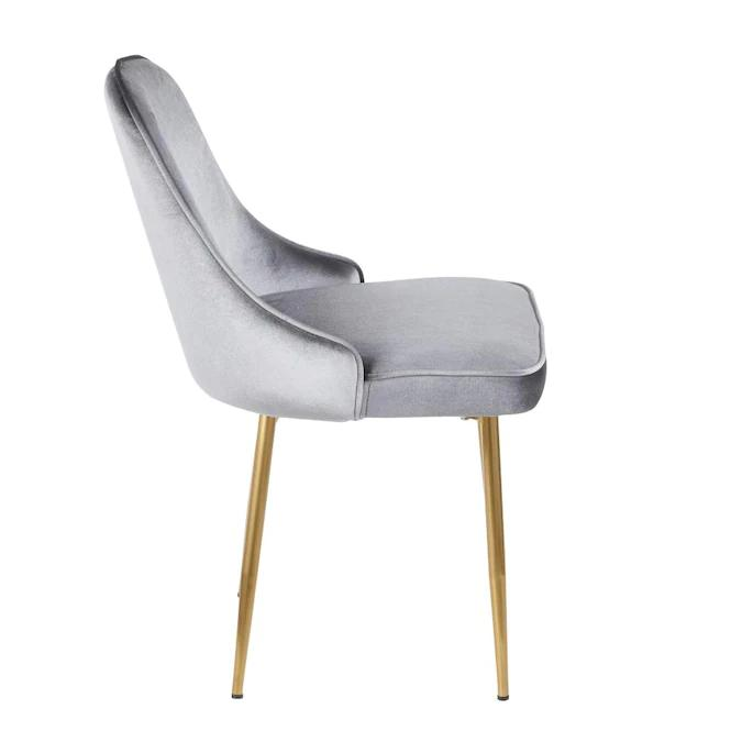  New Nordic Design Velvet Dining Chairs Durable High Back Chromed Golden Metal Dining Chair