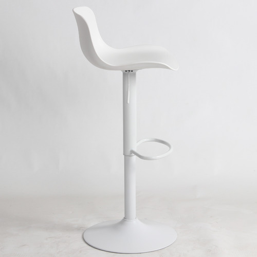 Modern White Plastic Kitchen Counter Height Bar Stools Metal Base Swivel Chairs for Bars