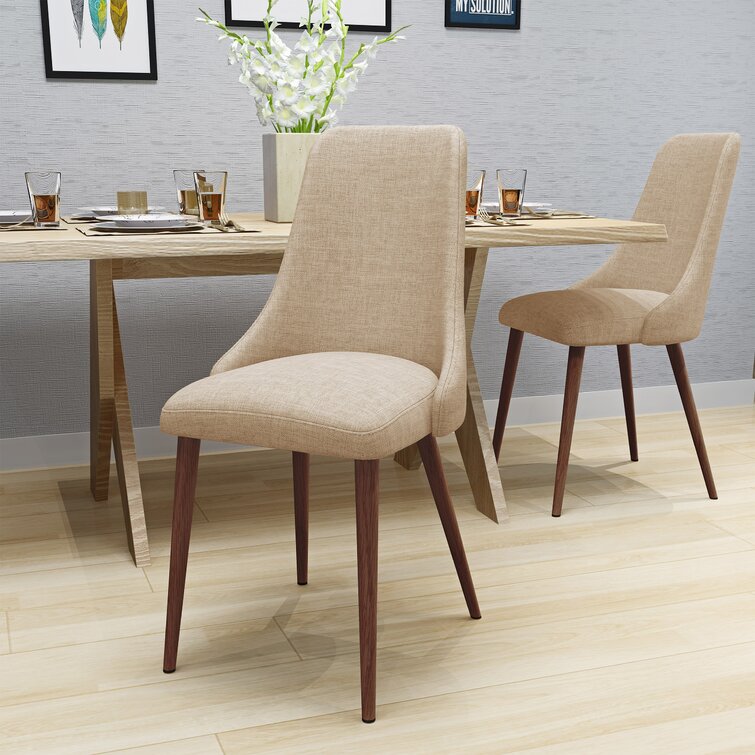 Modern Nordic Restaurant Dining Chair High End Luxury Design Beige Fabric Dining Room Chair