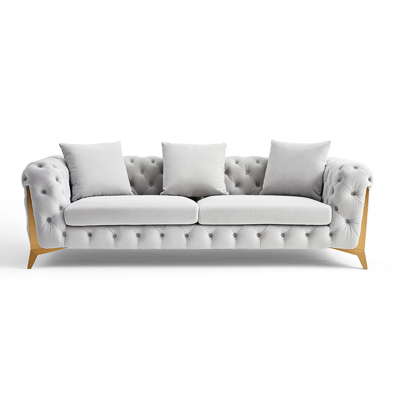 Velvet Fabric Tufted Section Sofa Set Modern Furniture Sectionals Chesterfield Corner 1 2 3 Seats Living Room Sofas
