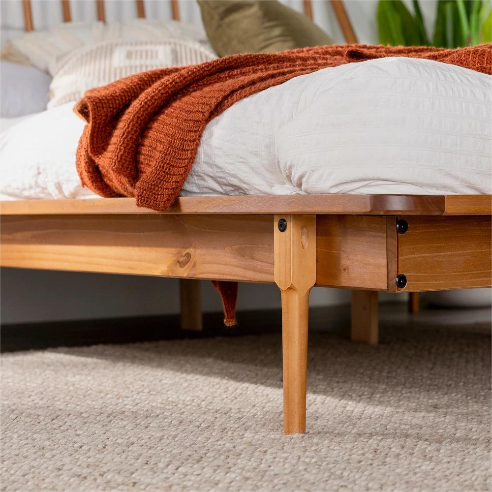  Modern Nordic Home Furniture Hotel Wooden Bed Latest Slat Support Bedroom King Queen Bunk Bed