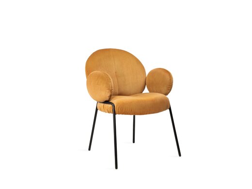 Modern Restaurant Dining Chair Upholstered Dining Chair Leisure Accent Armchair Comfortable Lambswool Fabric Home Furniture