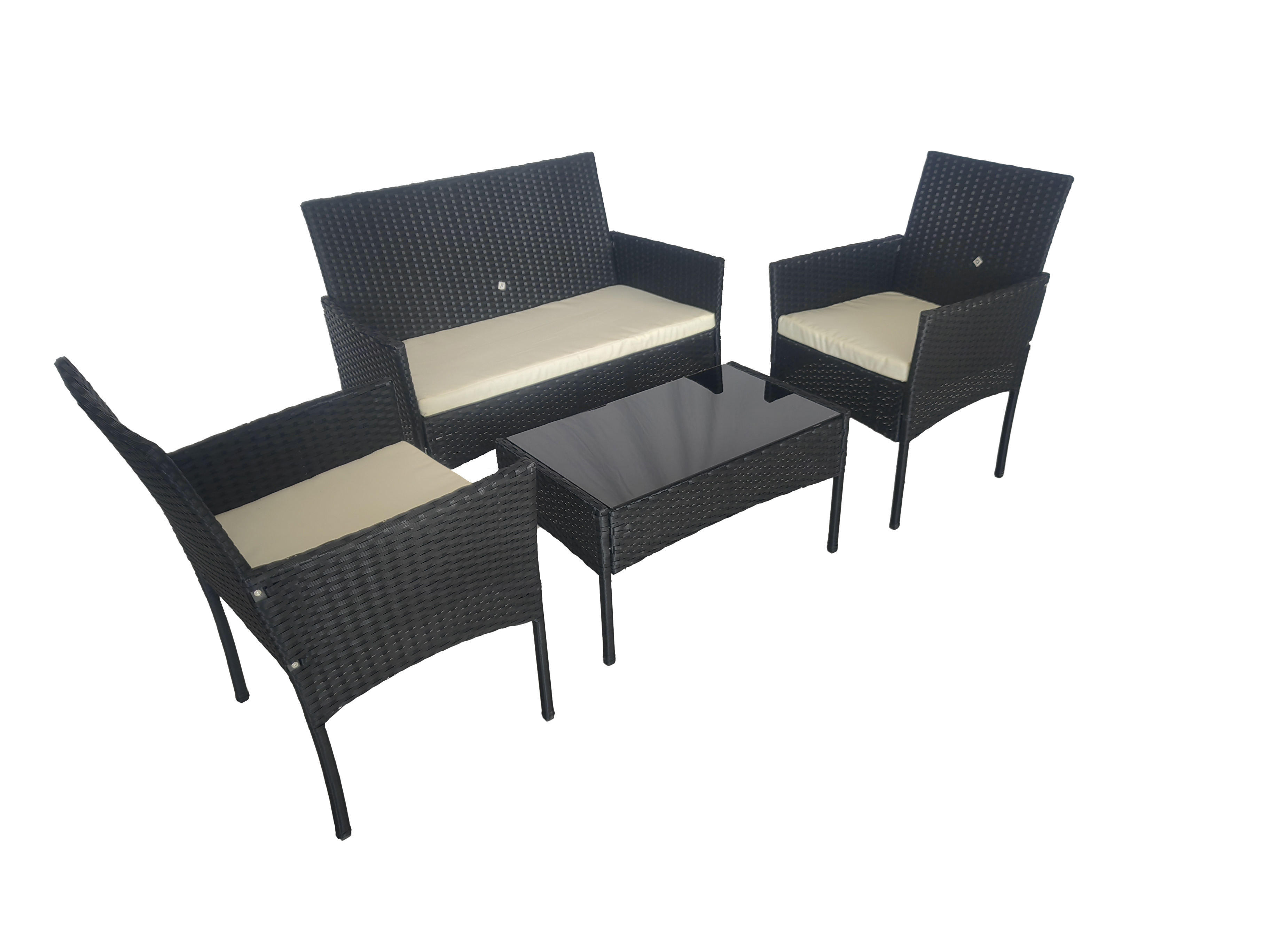 PE Wicker Table and Chair Outdoor Sofa Set Garden Rattan Wicker Table and Chair Set