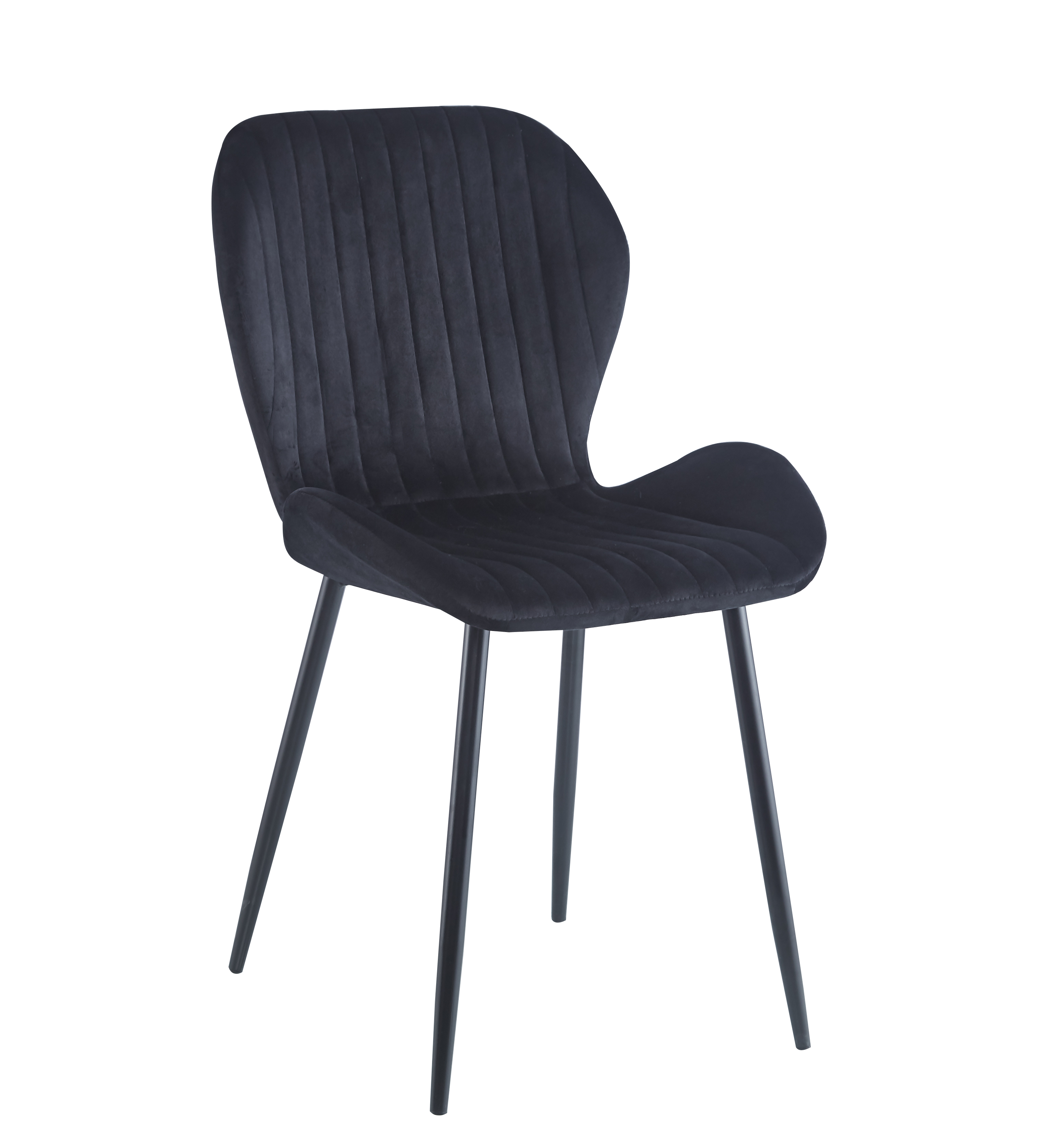 Contemporary Hotel Dining Chair Comfortable Velvet Upholstered Metal Armless Dining Chair Home Furniture