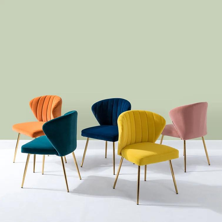 Modern Luxury Style Dining Chair Indoor Furniture Velvet Dining Chairs With Gold Legs