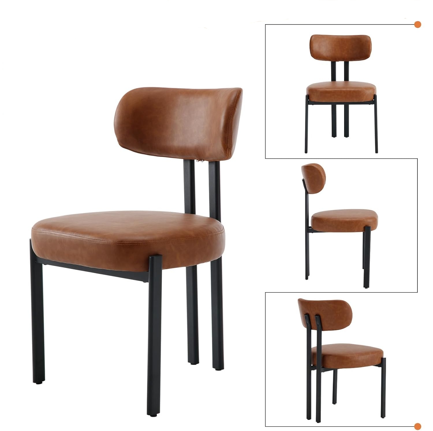 Home Furniture Leather Back Chair With Soft Cushion Kitchen Dining Restaurant Dinner Chair