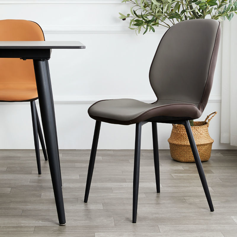 High Quality Home Furniture Dining Room Chairs Modern Leather Metal Legs Dining Chair