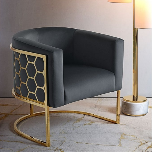 High Quality Living Room Furniture Stainless Steel Single Seater Armchair Lounge Sofa Chair