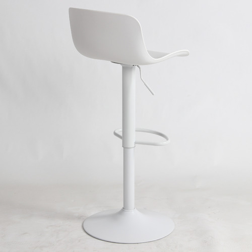 Modern White Plastic Kitchen Counter Height Bar Stools Metal Base Swivel Chairs for Bars
