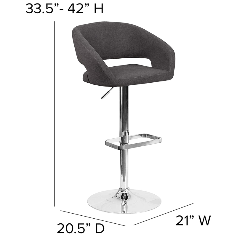 Modern New Cheap Comercial Swivel Gray Luxury Velvet Fabric Metal Stools Bar Chairs