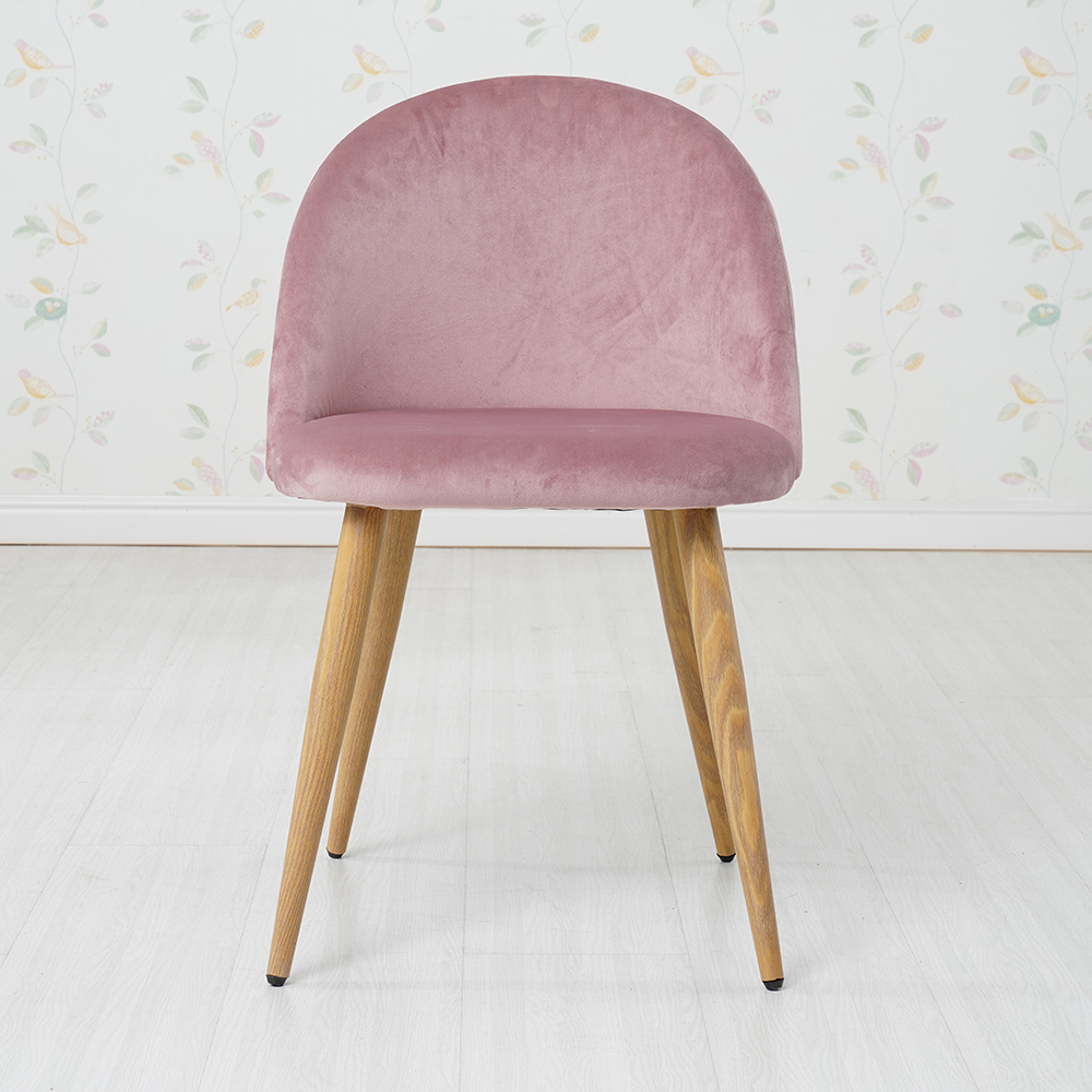  High Quality Modern Velvet Dining Room Furniture New Nordic Pink Fabric Dining Chair