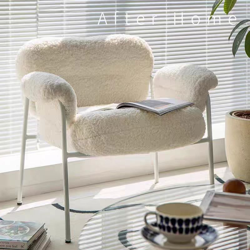 Designer luxury furniture Modern upholstered comfortable living room accent armchair with metal frame