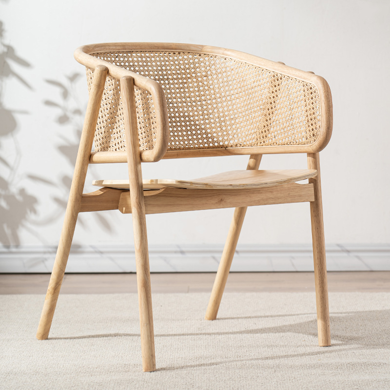  Natural Rattan Cafe Chair With Beech Wood Dinning Chair or Restaurant Rattan Dining Chair