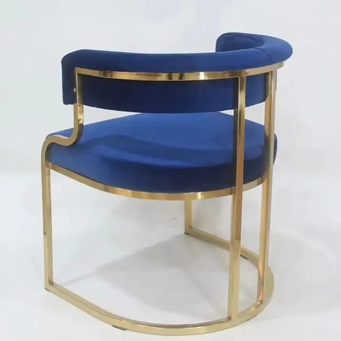 Custom Cafe Metal Dine Armchair Restaurant Chair Modern Dining Room Furniture Velvet Fabric Dining Chairs