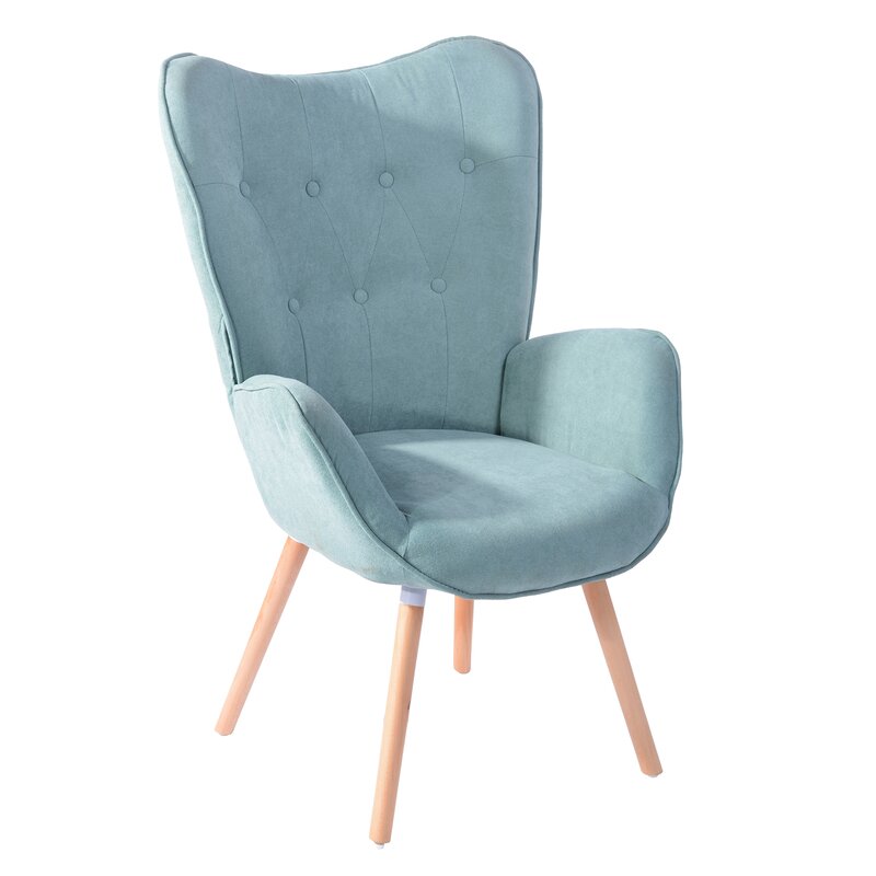 Hot Modern Nordic Style Leisure Time Massage Armchair Wing Backrest Living Room Velvet Chair
