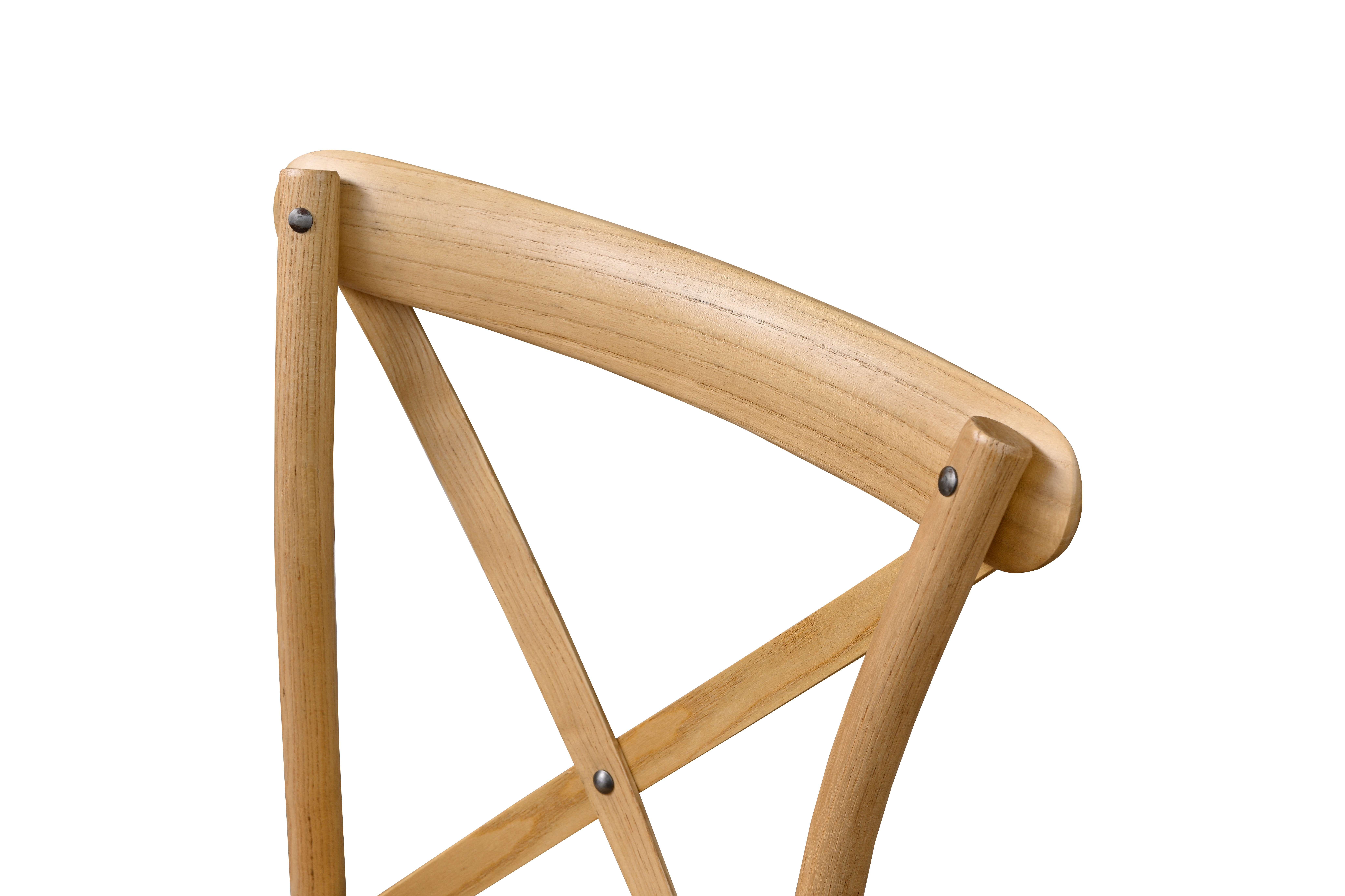  Natural Color Solid Wood Cross X Back Chair Wooden Stackable Real Rattan Wedding Dining Chairs