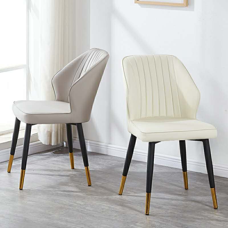 Fine Elegant Nordic Fancy Italian Home Furniture Modern Dining Room Brown Leather Strap Chairs