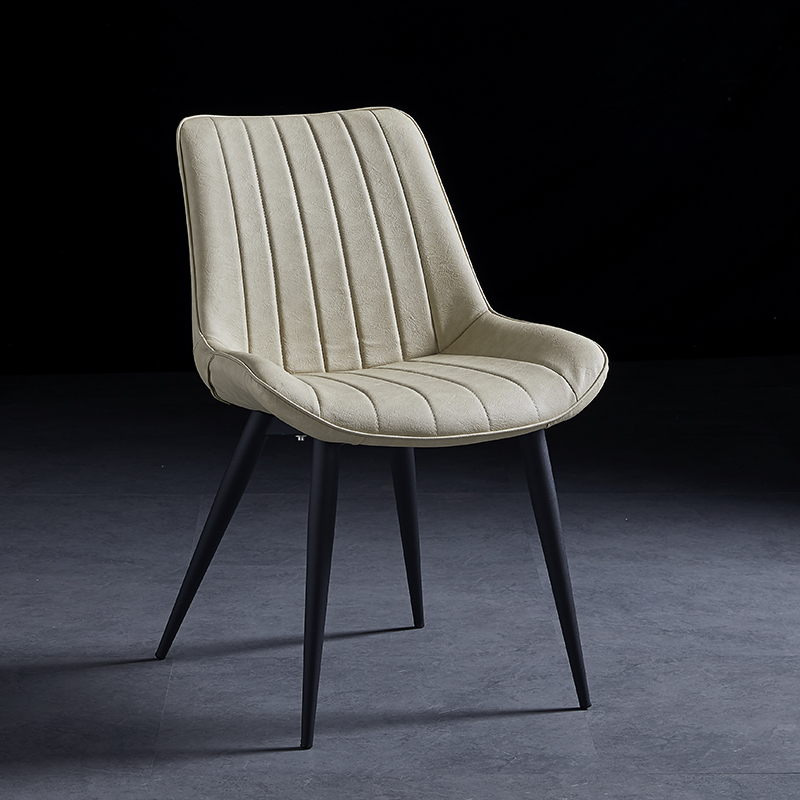 Luxury Upholstered Black Metal Furniture Note Modern Dining Chair 