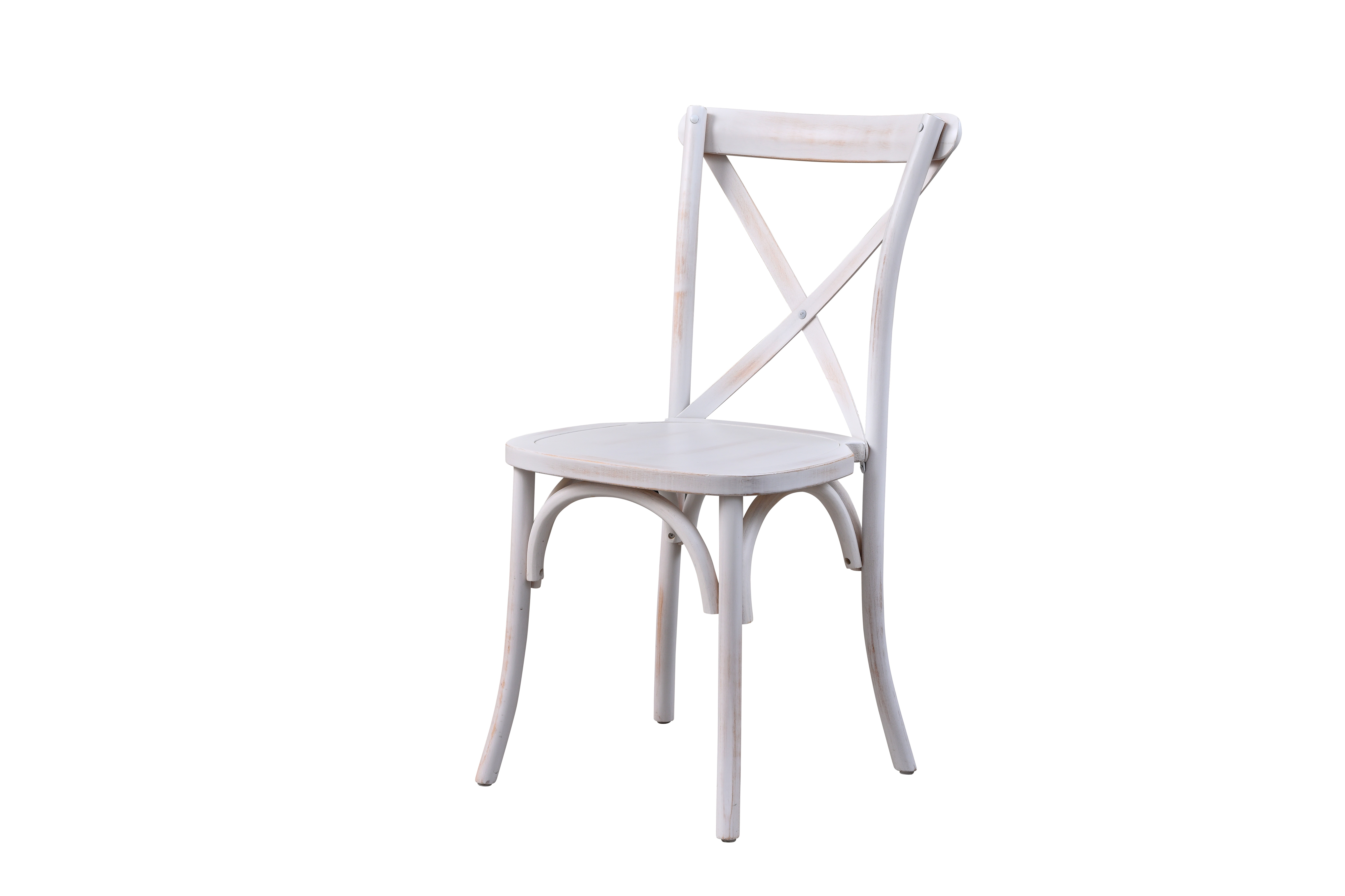  Natural Color Solid Wood Cross X Back Chair Wooden Stackable Real Rattan Wedding Dining Chairs