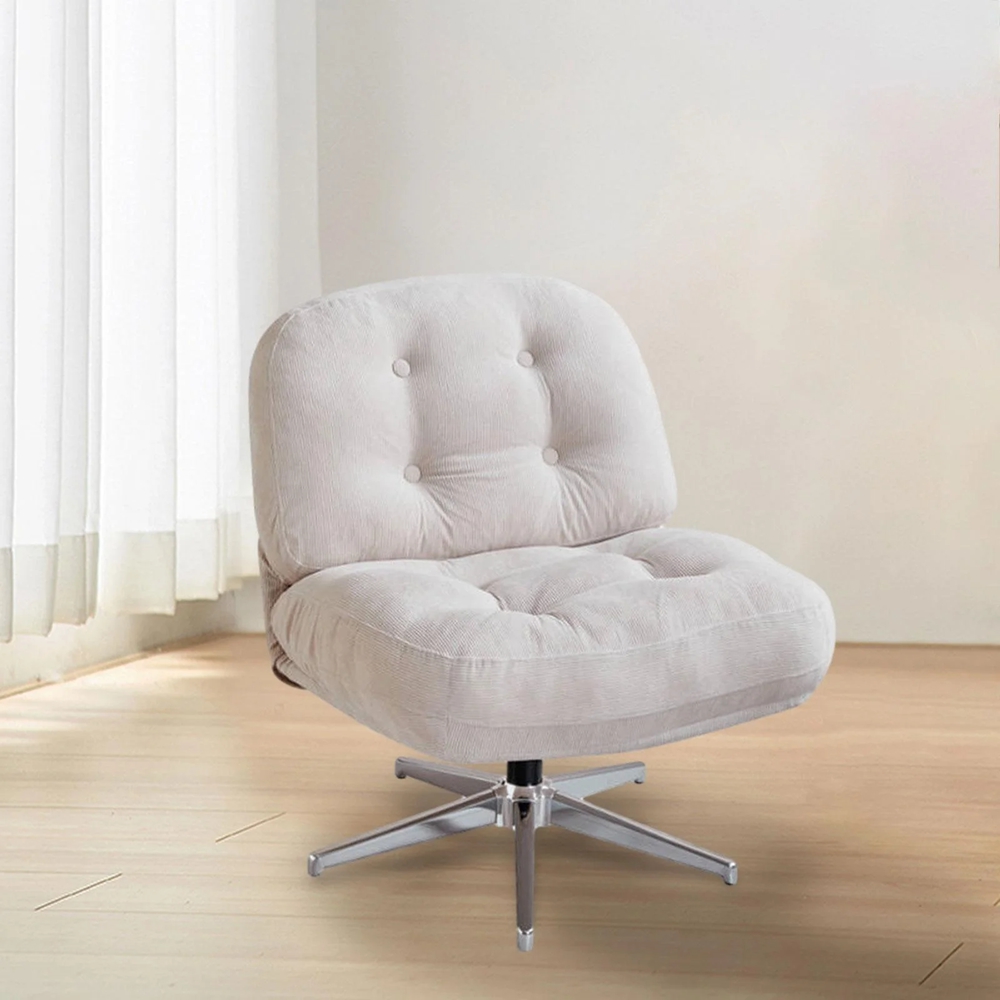 360° Swivel Chair Soft Ergonomic Backrest Lazy Couch Chairs Armless Accent Chair