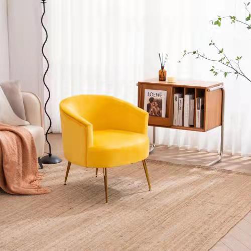 Simple Design Popular Upholstered Sofa Velvet Fabric Living Room Sofa With KD Gold Leg