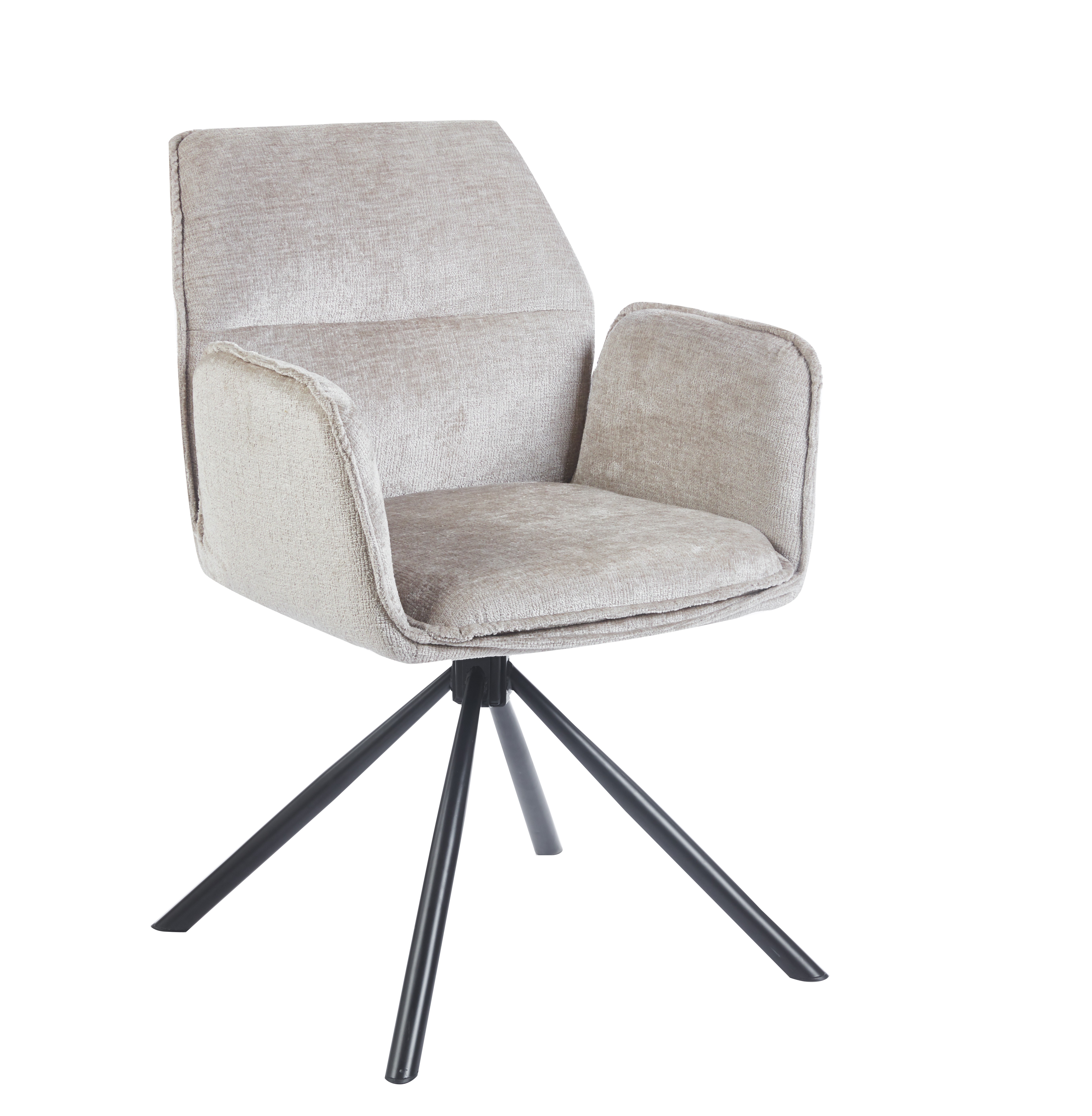Modern Fabric Powder Coating Legs Dining Chair Rotate 180 Degrees to Bounce Back Chair
