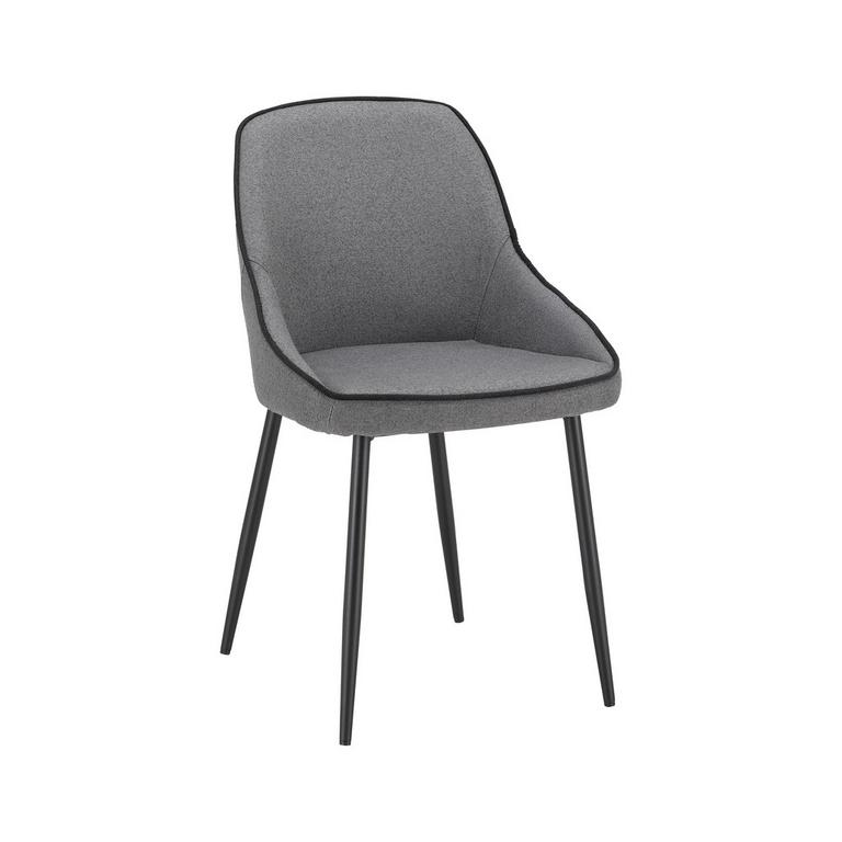 Modern Lounge High Back Dining Chair European Vintage Gray Fabric Dining Chair