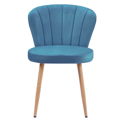 Modern Design Upholstery Nordic Dining Room Chair Blue Velvet Hot Transfer Leg Dining Chair