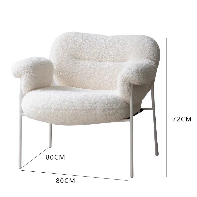 Designer luxury furniture Modern upholstered comfortable living room accent armchair with metal frame