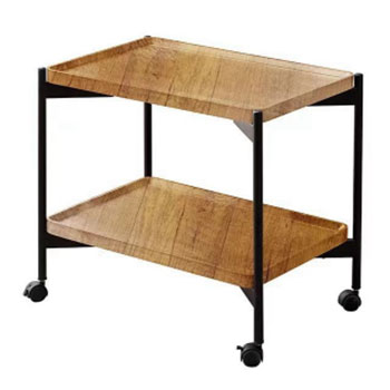 Wooden square Creative Movable Trolley Living Room Furniture Bedroom Bedside Small Sofa Side End Coffee Table with Wheels