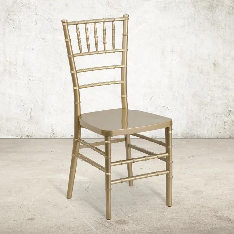  Luxury Modern Gold Painted Plastic Dining Chair High Back Stackable Plastic Chair for Wedding