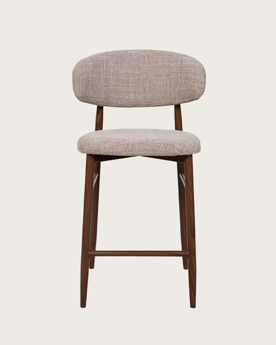  Modern Nordic Light Luxury Metal Leg Fabric High Stools Bar Chair