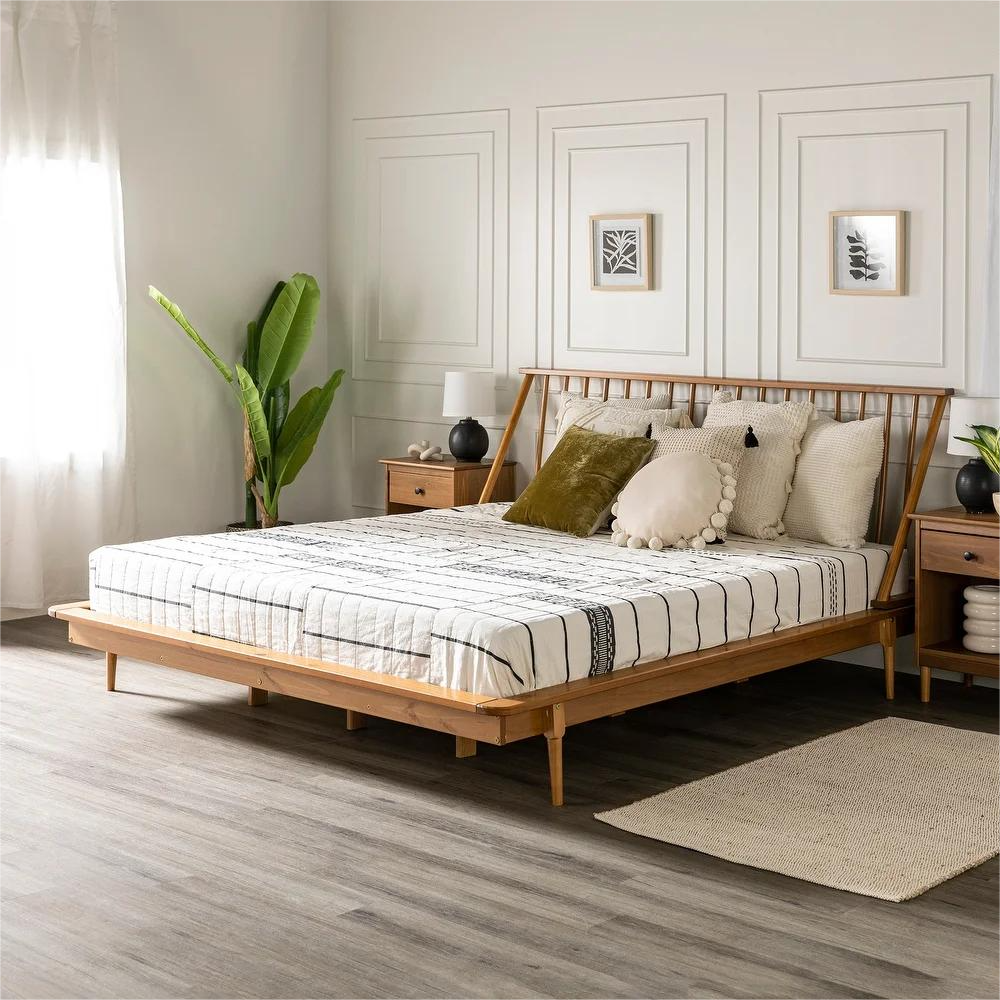  Modern Nordic Home Furniture Hotel Wooden Bed Latest Slat Support Bedroom King Queen Bunk Bed