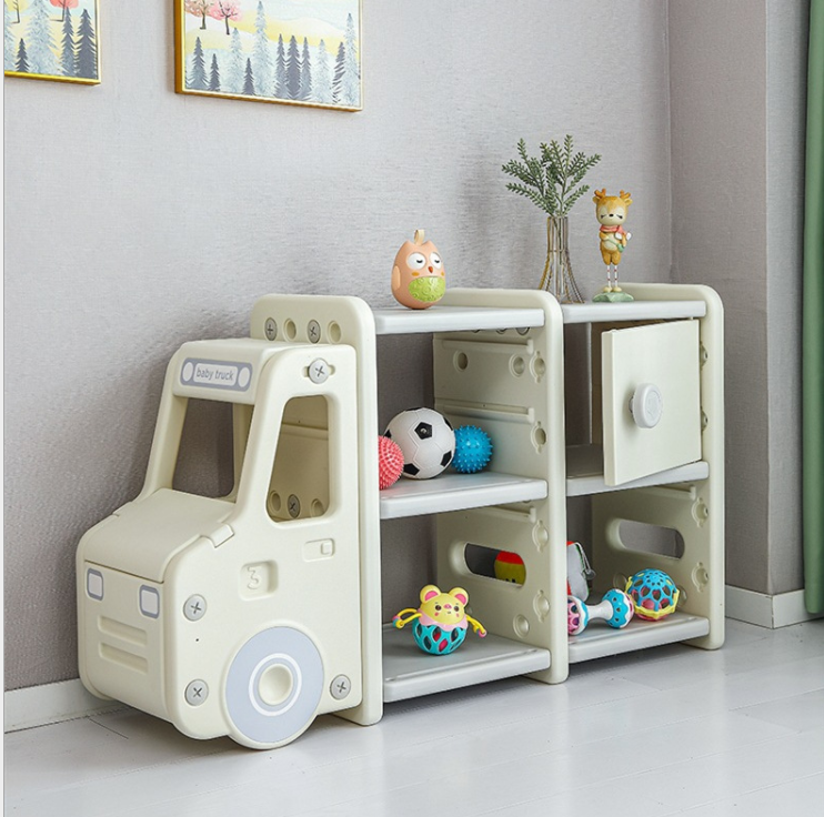 Newest Modern Minimalist Layer Children's Toy Car Baby Cartoon Storage Cabinet Rack